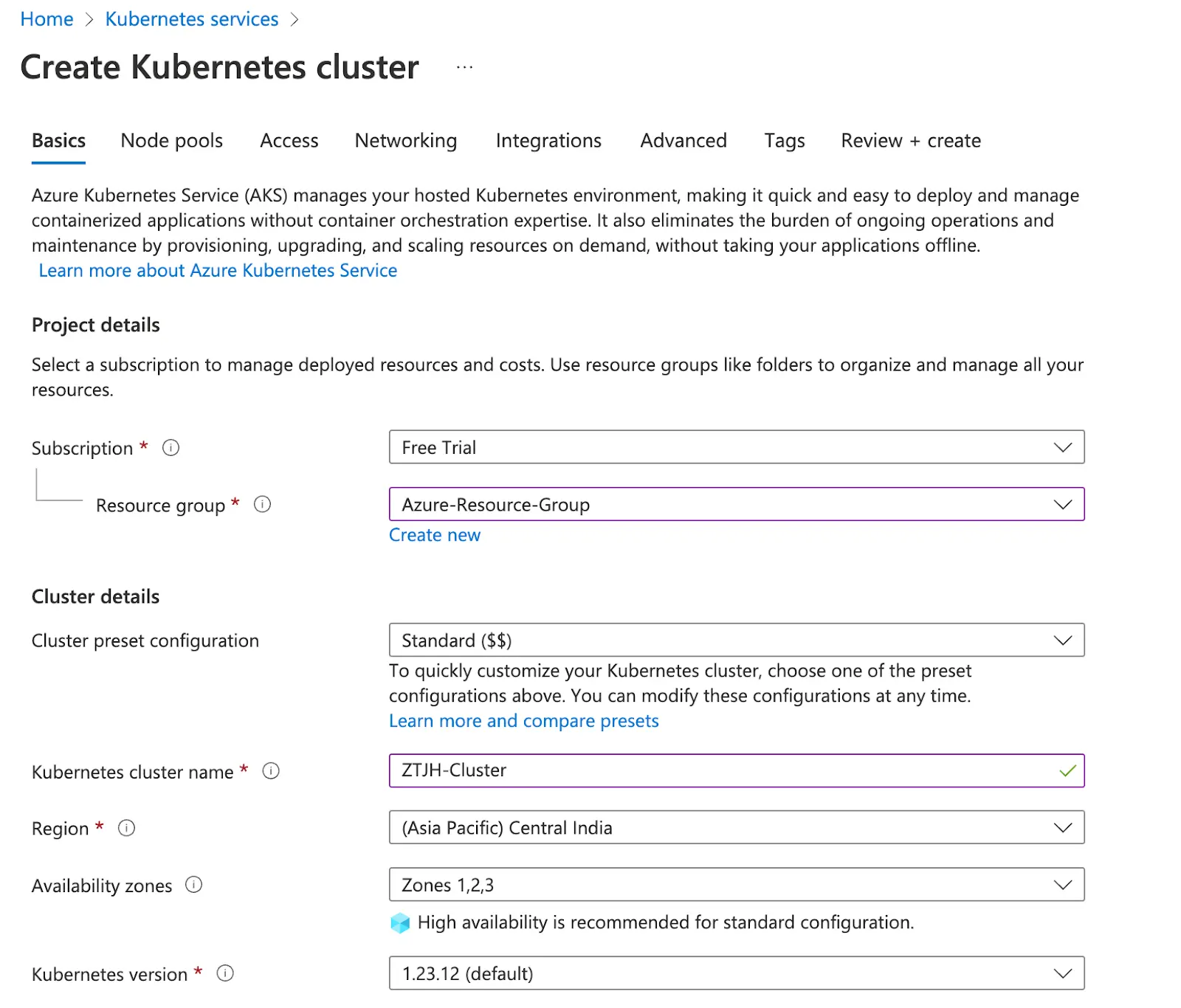 K8 Cluster Configuration