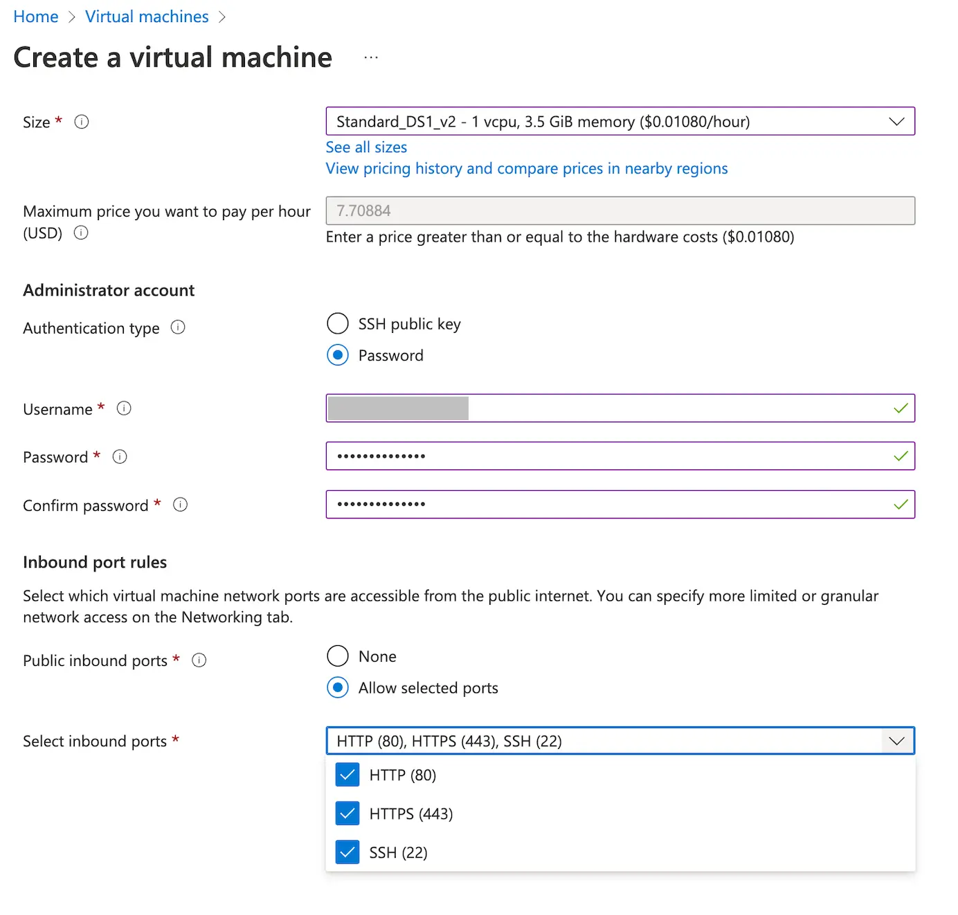 Virtual Machine Configuration