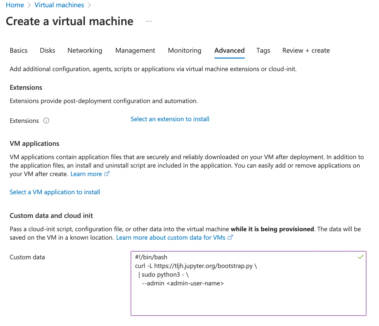 Virtual Machine Configuration