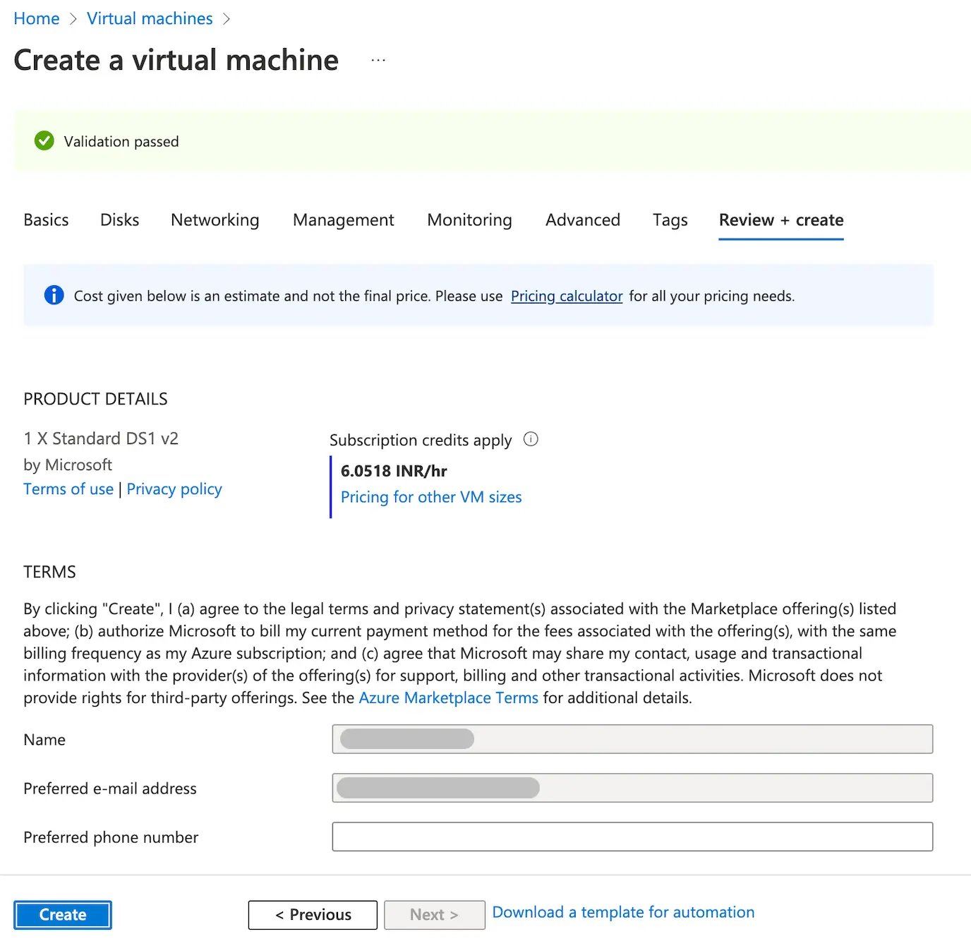 Virtual Machine Configuration