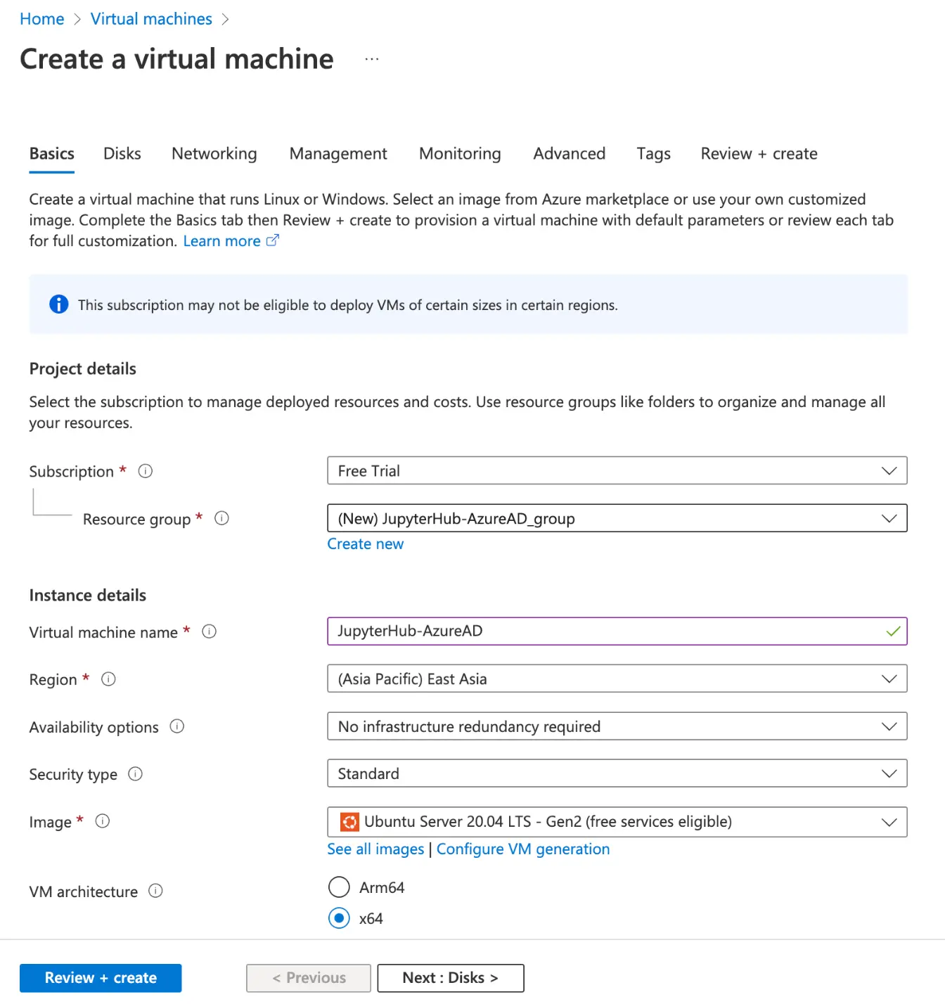 Virtual Machine Configuration