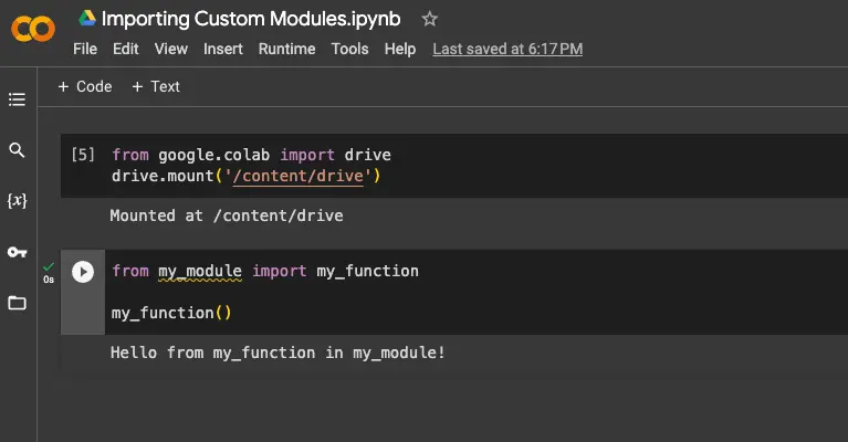 Colab Importing Drive