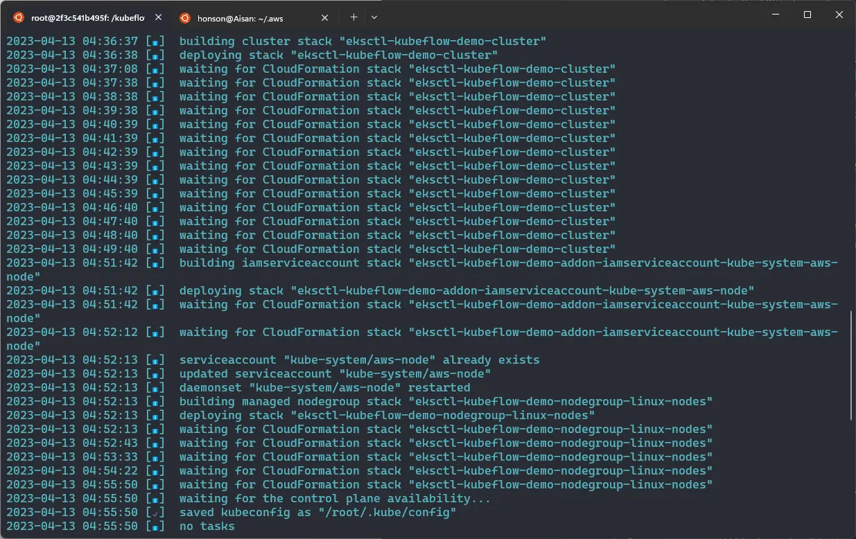 create AWS Cloudformation stacks to deploy your cluster.