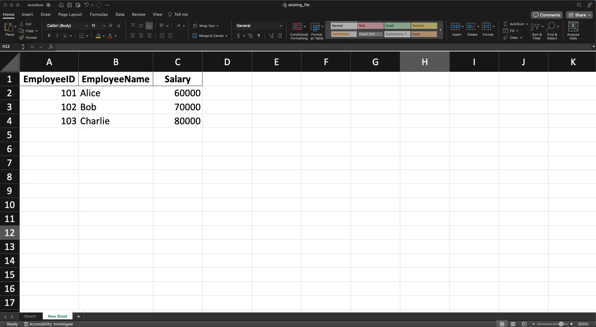 Excel Testing Copy of Dataframe Output