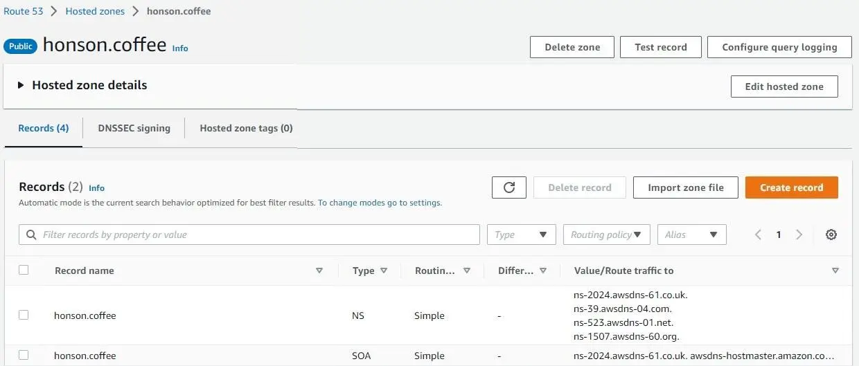 Configure Hosted Zone