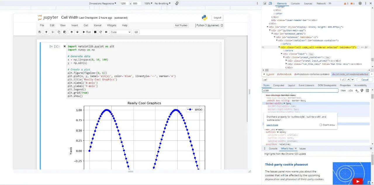 Jupyter Inspect Width