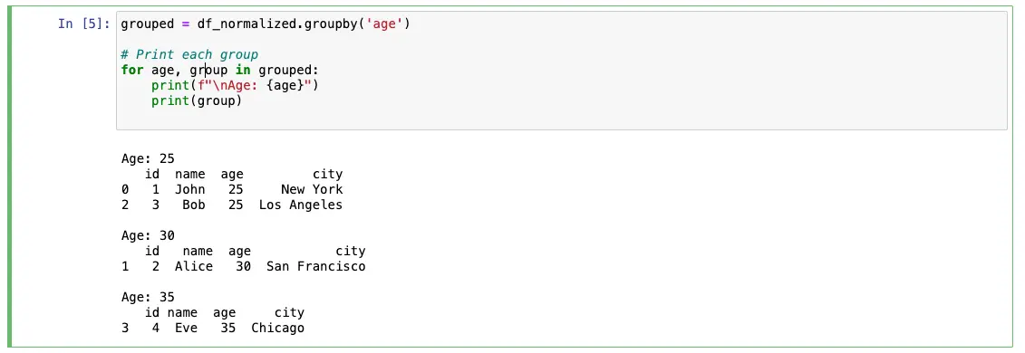 Jupyter JSON Pandas Groped