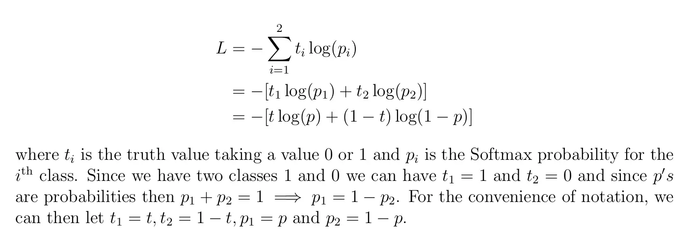 Equation 3: Mathematical Binary Cross-Entropy.