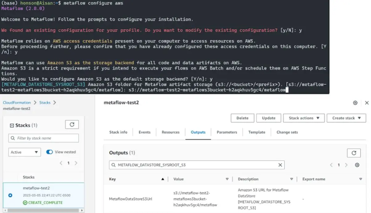 Metaflow configure