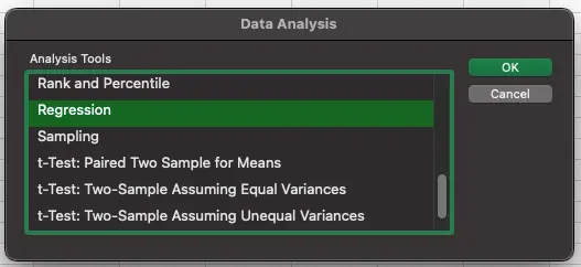 Regression Excel