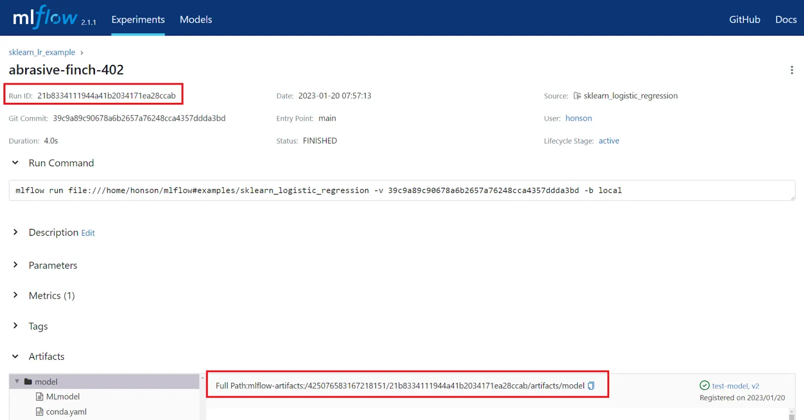 Serve Model Run - MLFlow