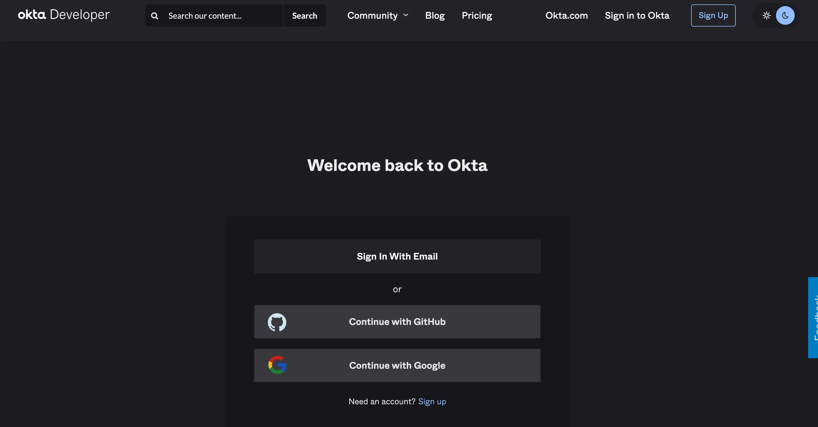 Sign Up - Okta