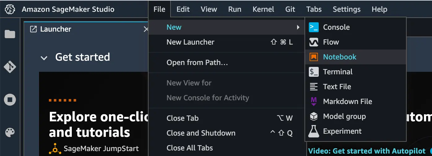 SageMaker new notebook